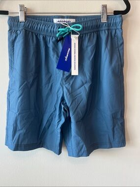 Maamgic Boys' Blue Swim Trunks with Aqua Drawstring